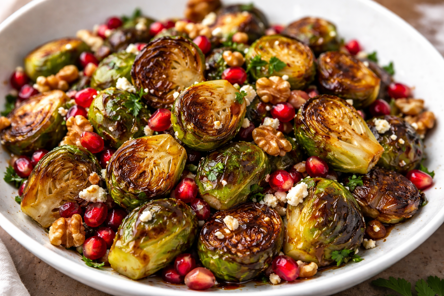 Holiday Side Dish: Pomegranate-Balsamic Roasted Brussels Sprouts