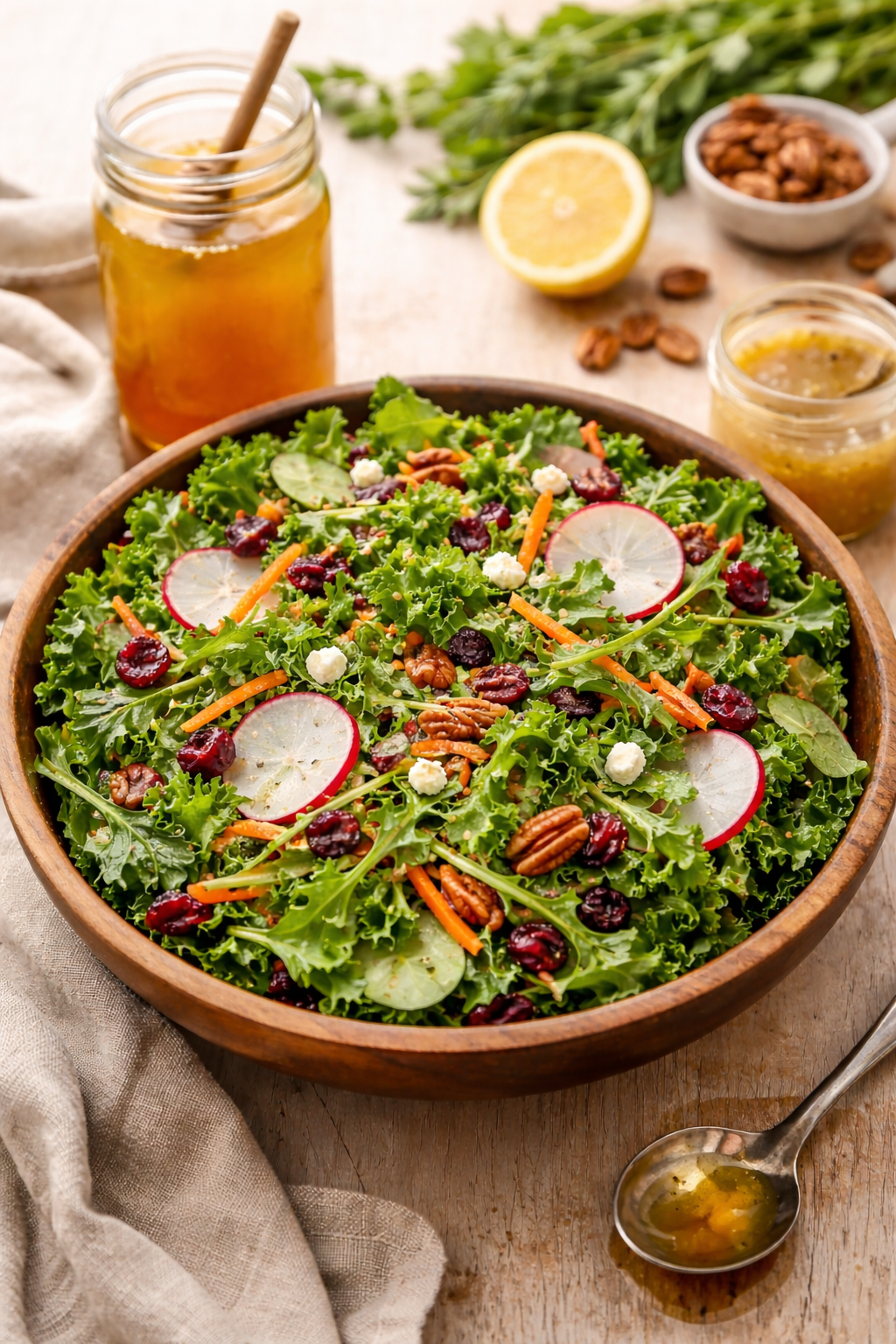Winter Greens Salad with Local Honey Vinaigrette